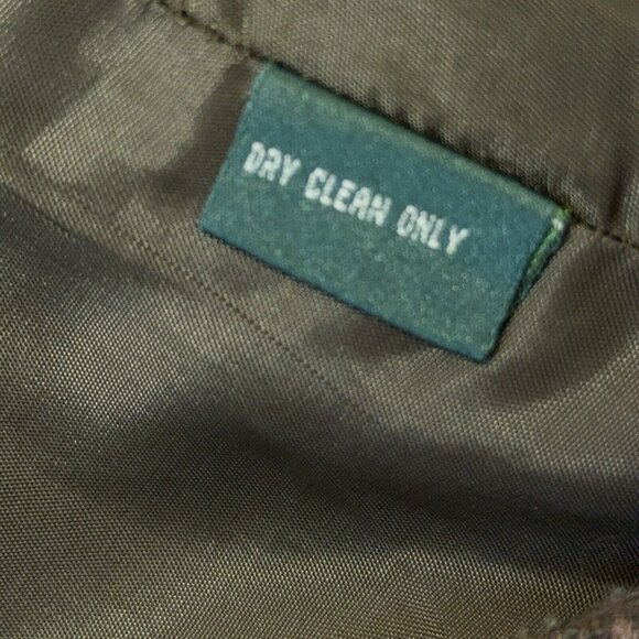 Vtg Lauren Ralph Lauren Wool Tweed Skirt Sz 12 Olive Green Beige Lined A Line - Picture 9 of 9